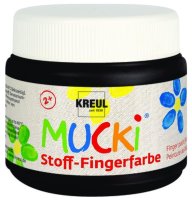 MUCKI  28106 Stoff-Fingerfarbe Schwarz 150 ml