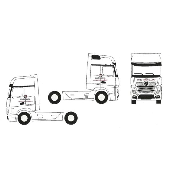 Mercedes-Benz Actros MP4 Gigaspace, Werbeaufdruck Spiel & Modellbau