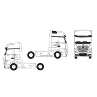 Mercedes-Benz Actros MP4 Gigaspace, Werbeaufdruck Spiel...