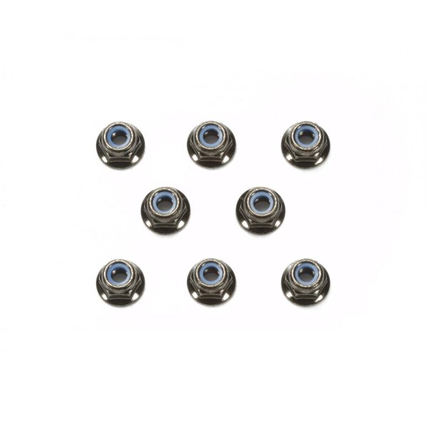 TAMIYA 300054642 - M4/4mm Stoppmutter (8) Schwarz elox.