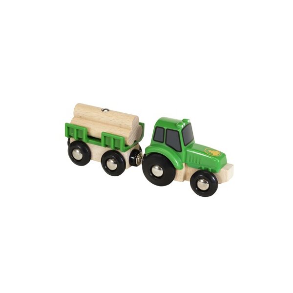 BRIO 33799 Traktor mit Holz-Anhänger