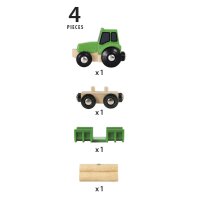 BRIO 33799 Traktor mit Holz-Anhänger