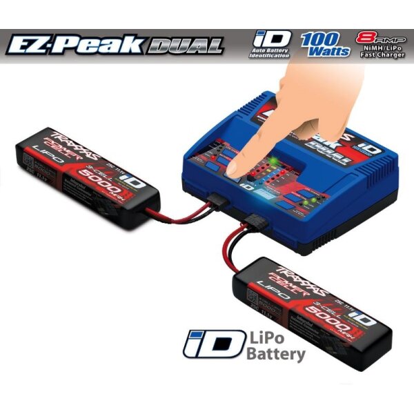 TRAXXAS TRX2990GX - DUAL EZ-Peak Plus-Lader 2972GX + 2x 3S Lipo 5000mAh 2872X