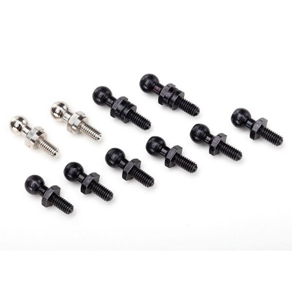 TRAXXAS - TRX7540X - Pivot balls: schwarz (6), silber (2), schwarz (lang) (2)