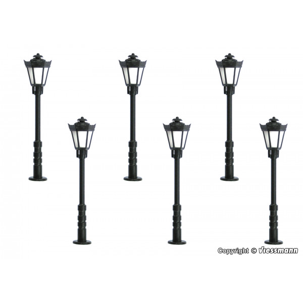 Viessmann 64706 N Parklaterne, LED warmweiß, 5+1