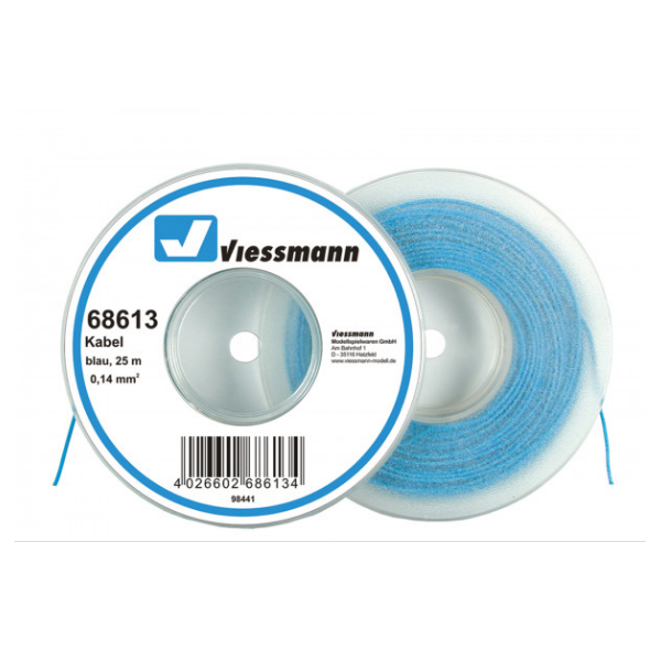 Viessmann 68613 - 25 m Kabel, 0,14 mm²,blau,