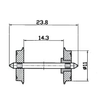 ROCO (40182) DC Radsatz 11mm (1 Paar) zweia