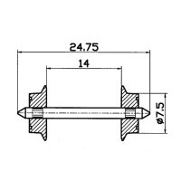 ROCO (40184) AC Radsatz  Paar 7,5mm     (40