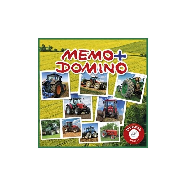 PIATNIK 659492 - Kompaktspiel Memo und Domino Traktoren