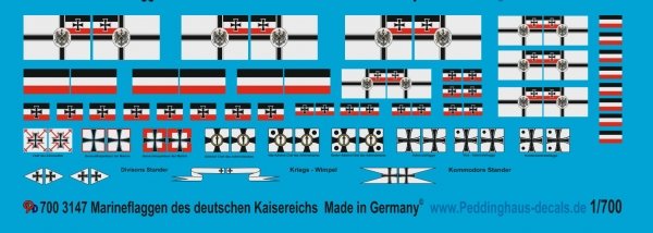 Peddinghaus 3147 Marineflaggen des deutschen Kaisereichs 1/700