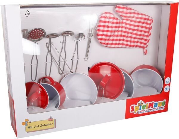 VEDES 47020972 SpielMaus Küche Spiel-Kochtopf-Set, 13-teilig