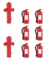 FALLER (180950) 6 Feuerlöscher und 2 Hydrante