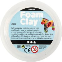 Foam Clay®, Glitter, 35 g, weiß