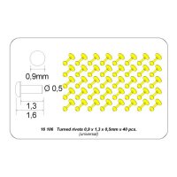 ABER 16106 Turned rivets 0,9 x1,3 x 0,5mm 40 pcs.