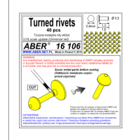 ABER 16106 Turned rivets 0,9 x1,3 x 0,5mm 40 pcs.