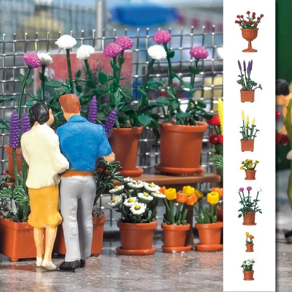 Busch 1209 Blumentopf - Set H0