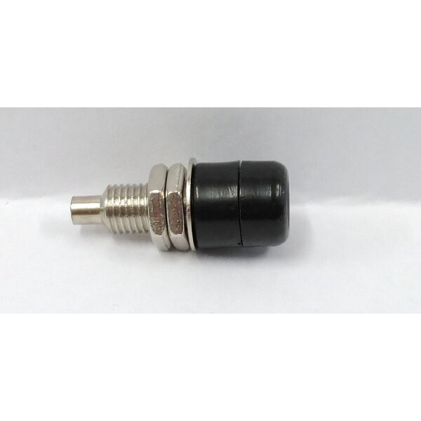 Bananenbuchse mit Gewinde schwarz 4 mm, mit 2 Muttern WE 1095 B