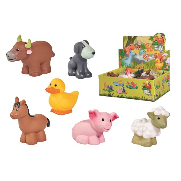 Simba 104324233 Soft Farmtiere, 6-sort.