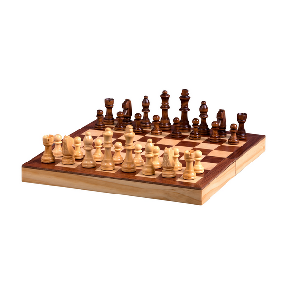PIATNIK 690693 - Klassisches Spiel Schach-Holzkassette Buchoptik