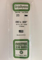 evergreen 373 Vierkantprofile, 600x2,0x12,7mm, 5 Stück