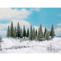 NOCH 24681 - Schneetannen 16 Stück, 10 -14 cm H0,TT