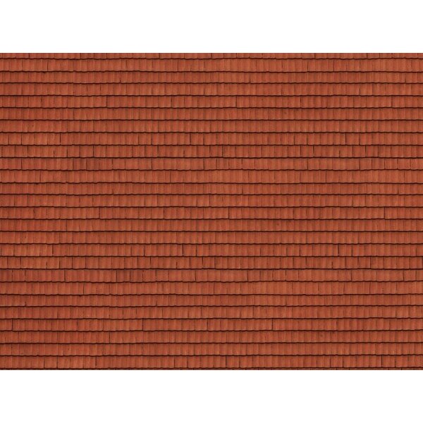 NOCH 56670 - 3D-Kartonplatte  “Dachziegel” rot H0