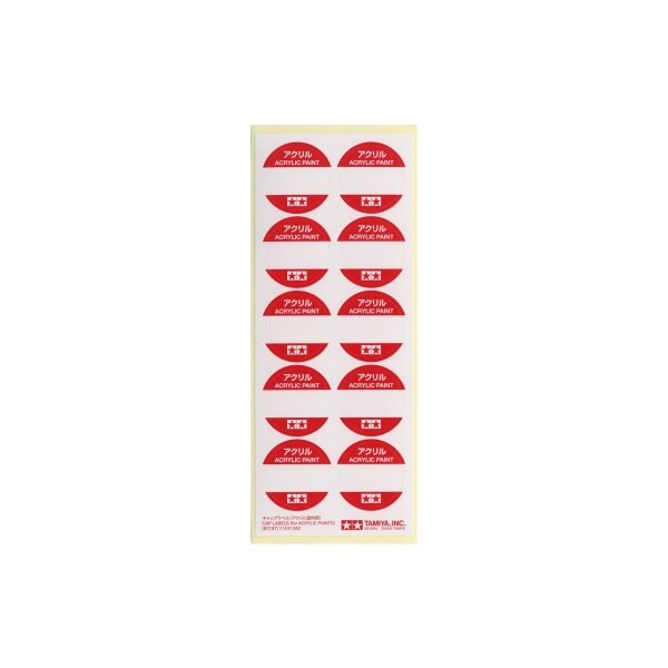 Tamiya 300087197 - Verschlussetiketten für Acrylfarben  X/XF-Mischglas 23/10ml rund
