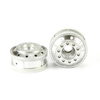 Tamiya 300056517 - 1:14 Truckfelgen (2) vorne Chrom matt