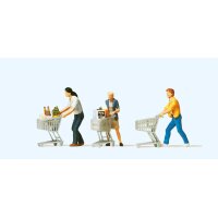 Preiser 10488 - Kunden mit Einkaufswagen