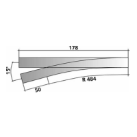 TILLIG 85324 - Weiche links, Herzstückwinkel 15°, Länge 178 mm