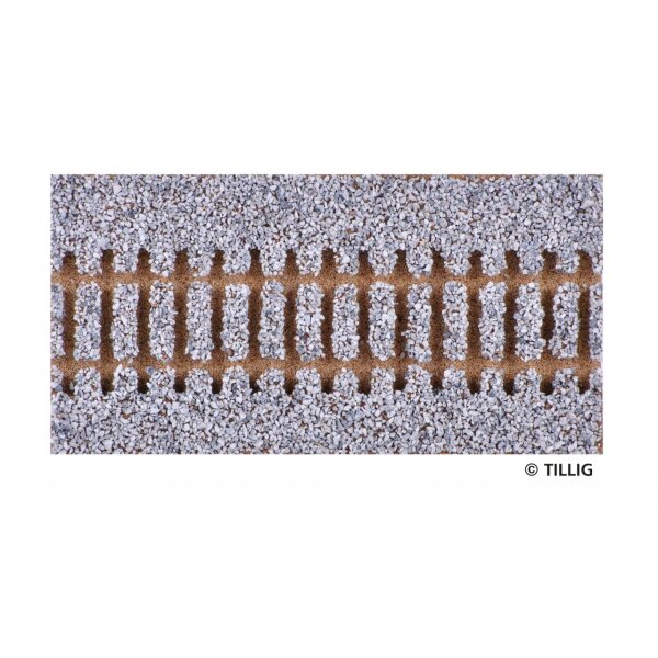 TILLIG 86551 - Gleisbettung Elitegleis hell (grau), Länge 114 mm für gerades Gleis