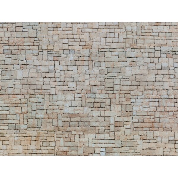 NOCH 56642 - 3D-Kartonplatte “Kalksteinmauer” beige H0