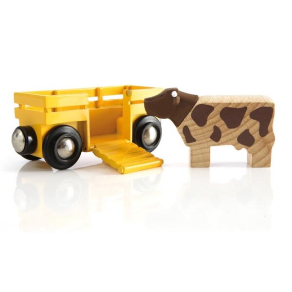 BRIO 33406 Tierwagen mit Kuh