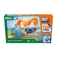 BRIO 33973 Smart Tech Sound Bahnhof mit Action Tunnel