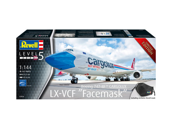 REVELL 03836 Boeing 747-8F CARGOLUX LX-VCF "Facemask"