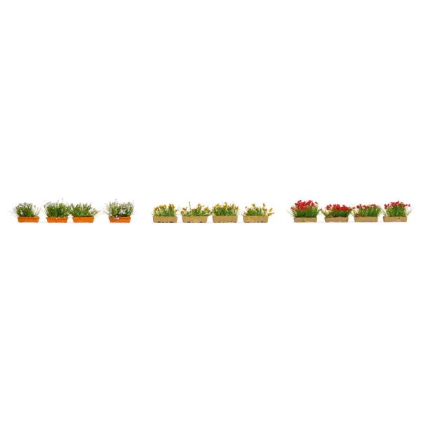 NOCH 14009 - Blumenkästen blühend rot, weiß und gelb H0