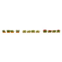 NOCH 14009 - Blumenkästen blühend rot, weiß und gelb H0