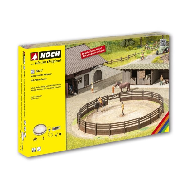 NOCH 66717 - micro-motion Reitplatz mit Pferde-Boxen H0