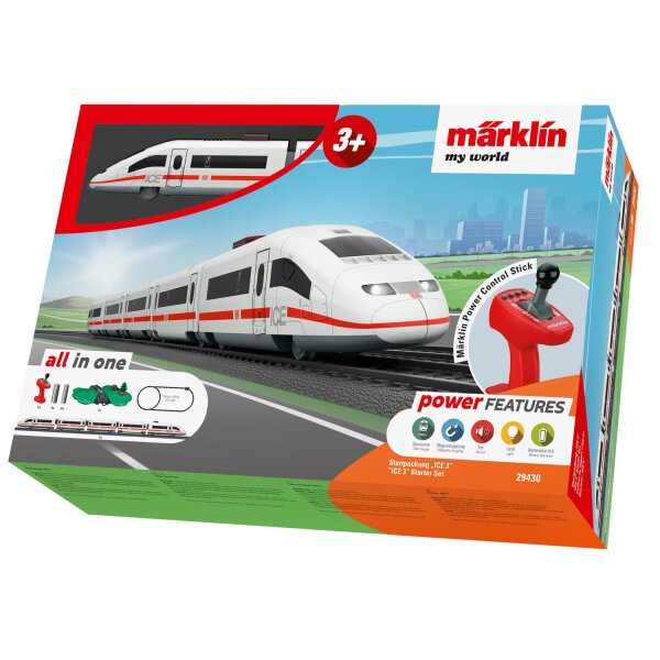 Märklin my world 29430 Startpackung ICE 3 Hochgeschwindigkeitszug Verpackung mit Gleisen und Infrarot-Fernbedienung für Kinder ab 3 Jahren