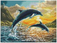 DIAMOND DOTZ® DQ9.012 Dolphin Sunset 
 32x42 cm