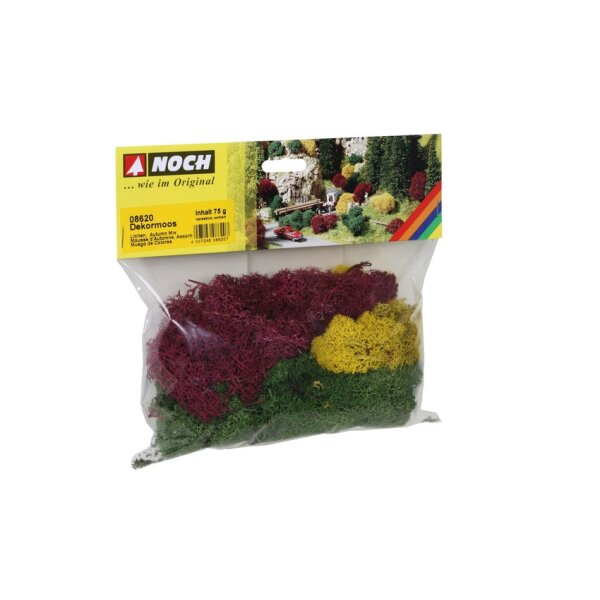 NOCH ( 08620 ) Dekormoos, herbstlich, sortiert G,0,H0,H0E,H0M,TT,N,Z