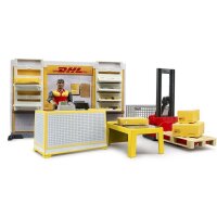 BRUDER 62251 BWORLD DHL PAKETSHOP MIT HANDHUBSTAPLER