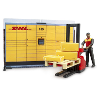BRUDER 62251 BWORLD DHL PAKETSHOP MIT HANDHUBSTAPLER