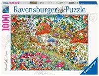 Ravensburger 16997  Puzzle 1000 Teile Niedliche Pilzhäuschen in der Blumenwiese