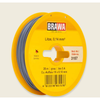 Brawa 3157 Schaltlitze 0,14 mm², 25 m Spule, grau