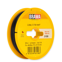 Brawa 3158 Schaltlitze 0,14 mm², 25 m Spule, schw.