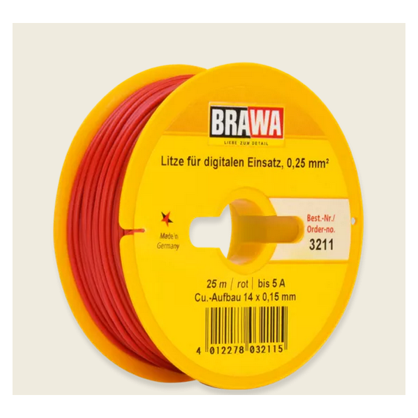 Brawa 3211 Einzelader 0,25 mm², 25 m Spule, rot