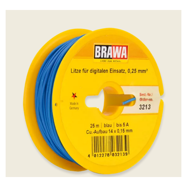 Brawa 3213 Einzelader 0,25 mm², 25 m Spule, blau
