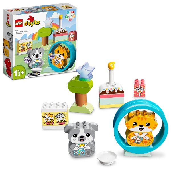 LEGO® 10977 DUPLO® Mein erstes Hündchen & Kätzchen – mit Ton