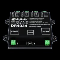 DIGIKEIJS DR4024_BOX Complete set including 1x servo decoder, 4x mini servo and 4x 50cm extension cable